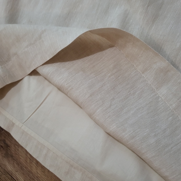 Vineyard Vines Women's Linen Cotten Blend Shell Beaded Cream Tunic Dress Size 2 - Picture 7 of 11